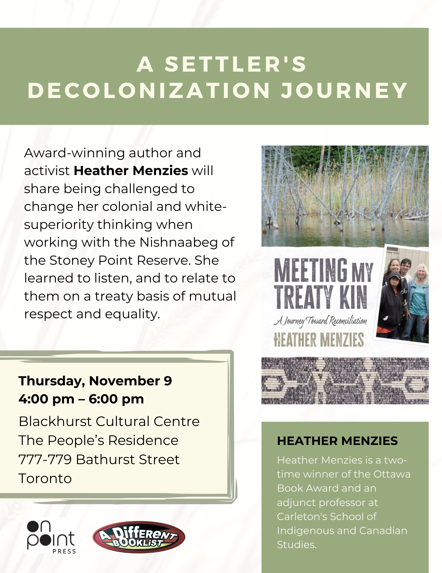 Join me as I share my being challenged to confront my unconsciously colonial and white superiority thinking while serving as writing assistant to 4 Nishnaabe telling the broken-treaty story behind the 1995 police shooting death of Dudley George. I tackle issues like cultural appropriation head on; a lot of honesty, and vulnerability. I welcome a conversation around this.